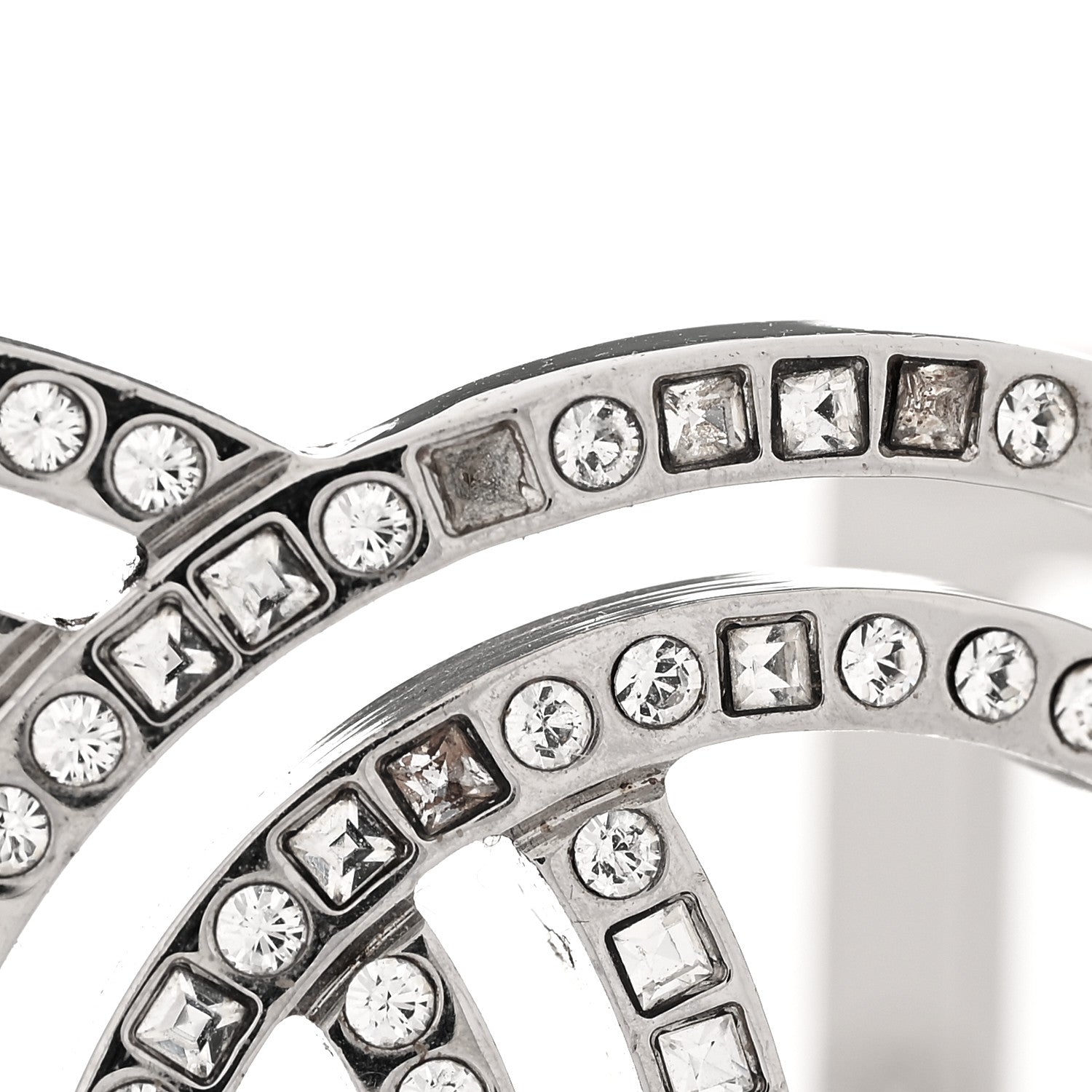 Chanel Metal Baguette Crystal CC Cuff Silver 6 of 6