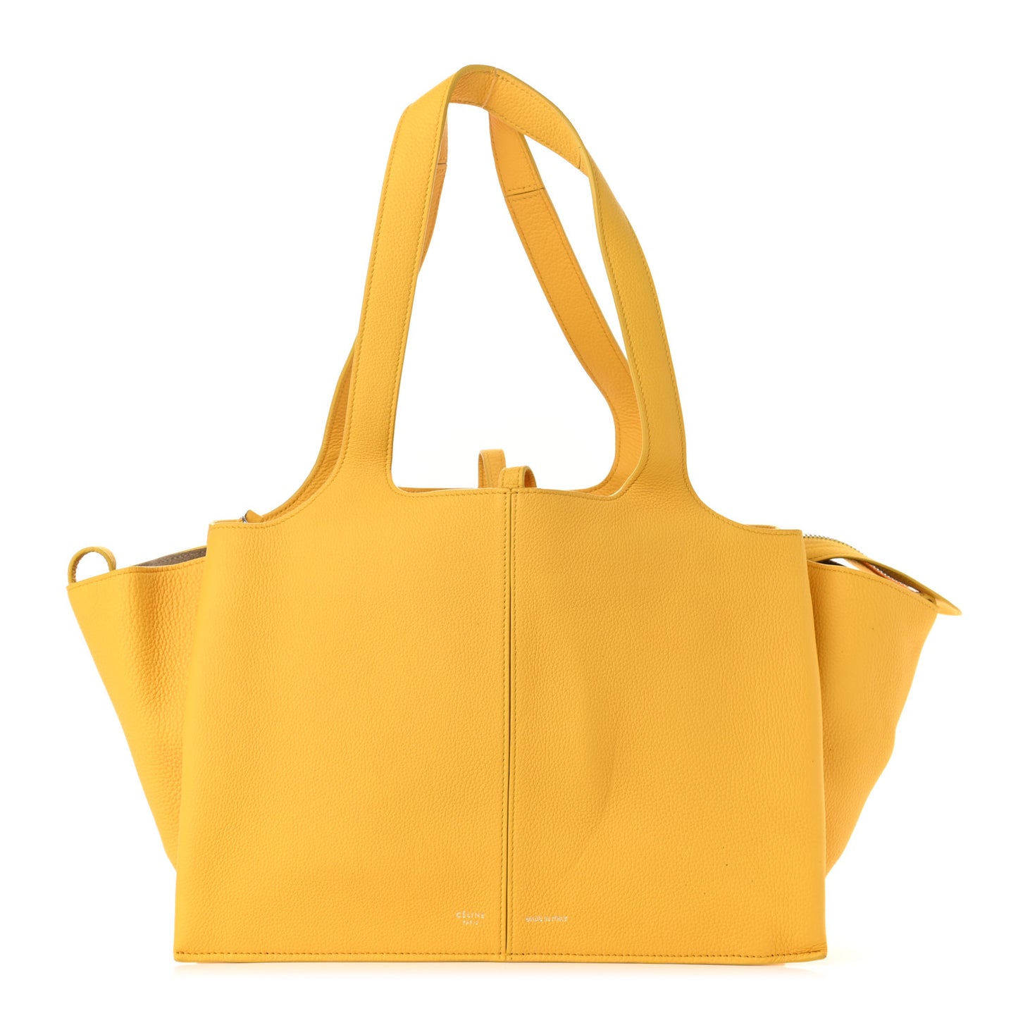 Baby Grained Calfskin Small Tri-Fold Bag Citrus