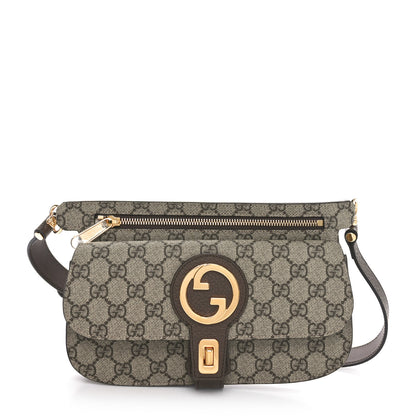 Gucci GG Supreme Monogram Textured Dollar Calfskin Blondie Belt Bag Beige Ebony New Acero 1 of 9