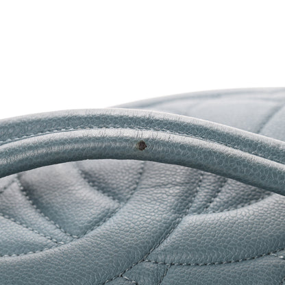 Chanel Caviar Quilted Expandable Zip Shoulder Bag Blue 5 of 5