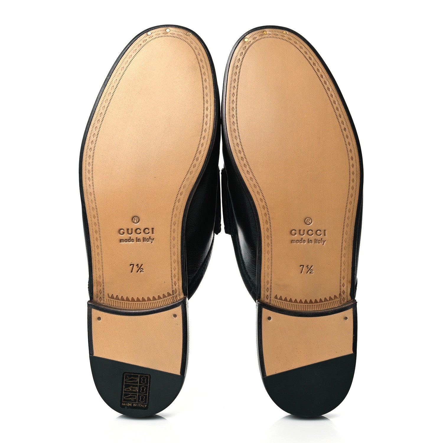 Gucci Goatskin Mens Horsebit Slippers 7.5 Black 5 of 9