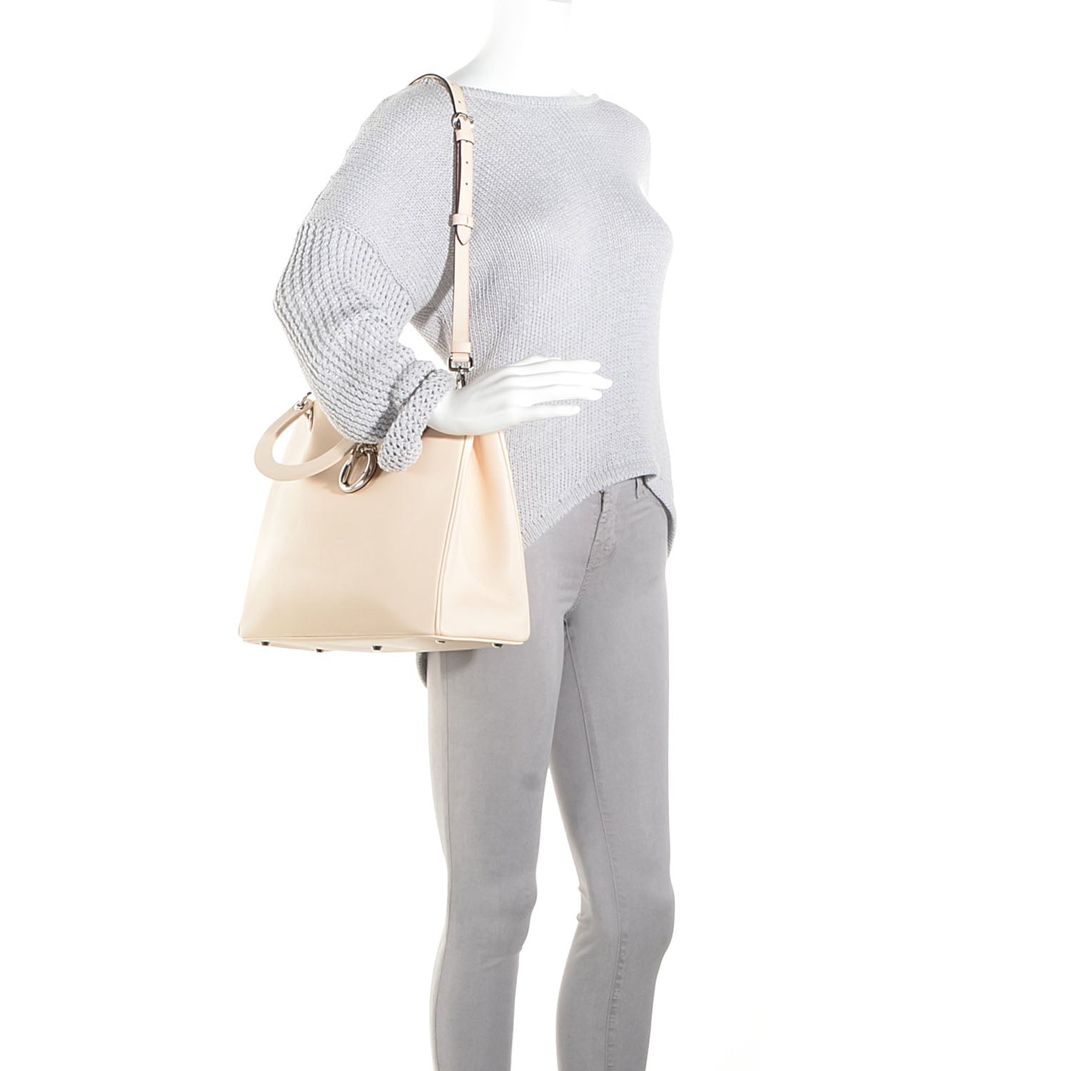 Christian Dior Smooth Calfskin Large Diorissimo Tote Beige 2 of 9