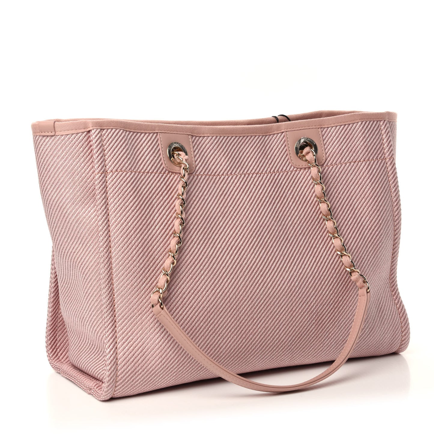 Mixed Fibers Calfskin Small Deauville Tote Rose Pink