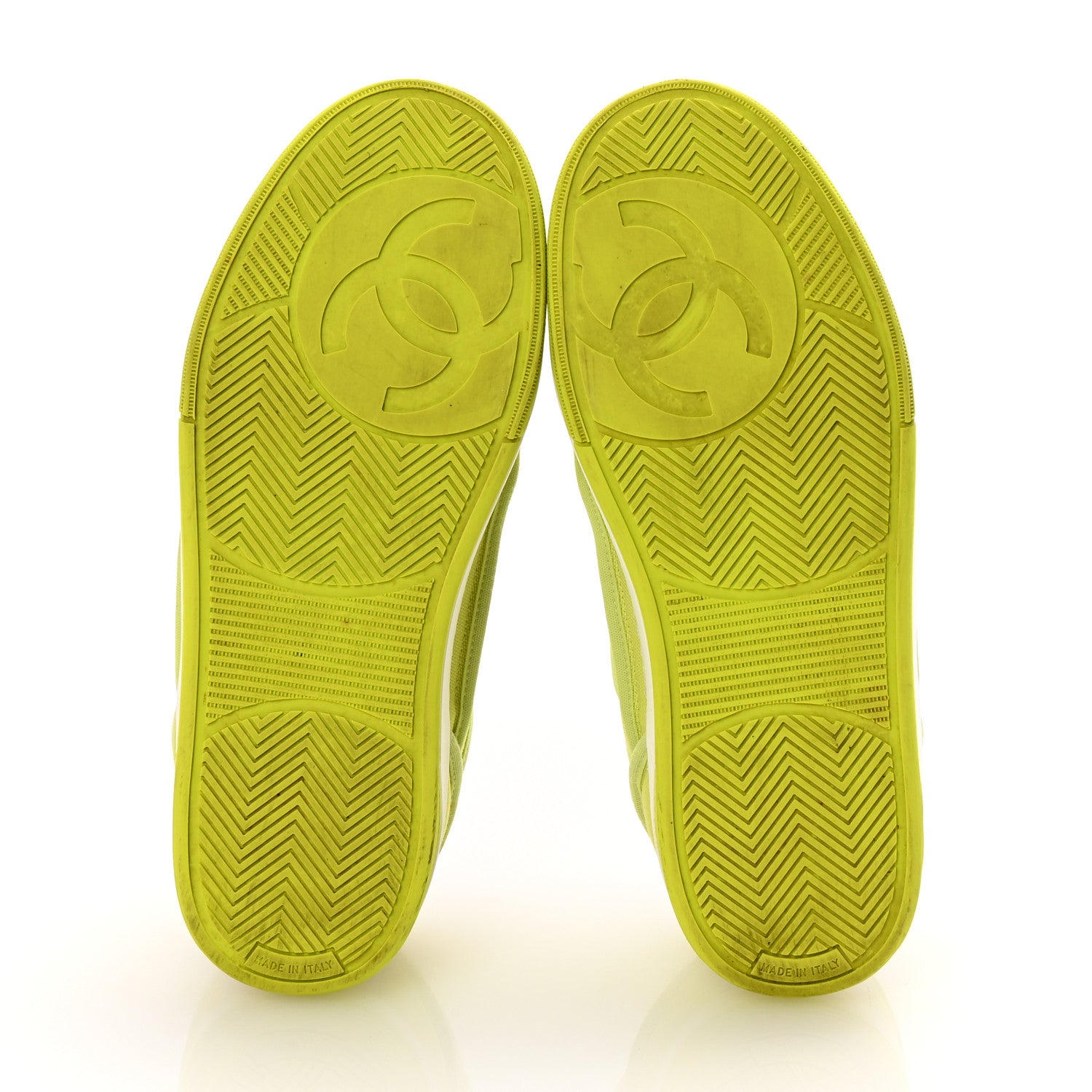 Chanel Fabric Womens Logo Sneakers 37 Yellow White 6 of 11