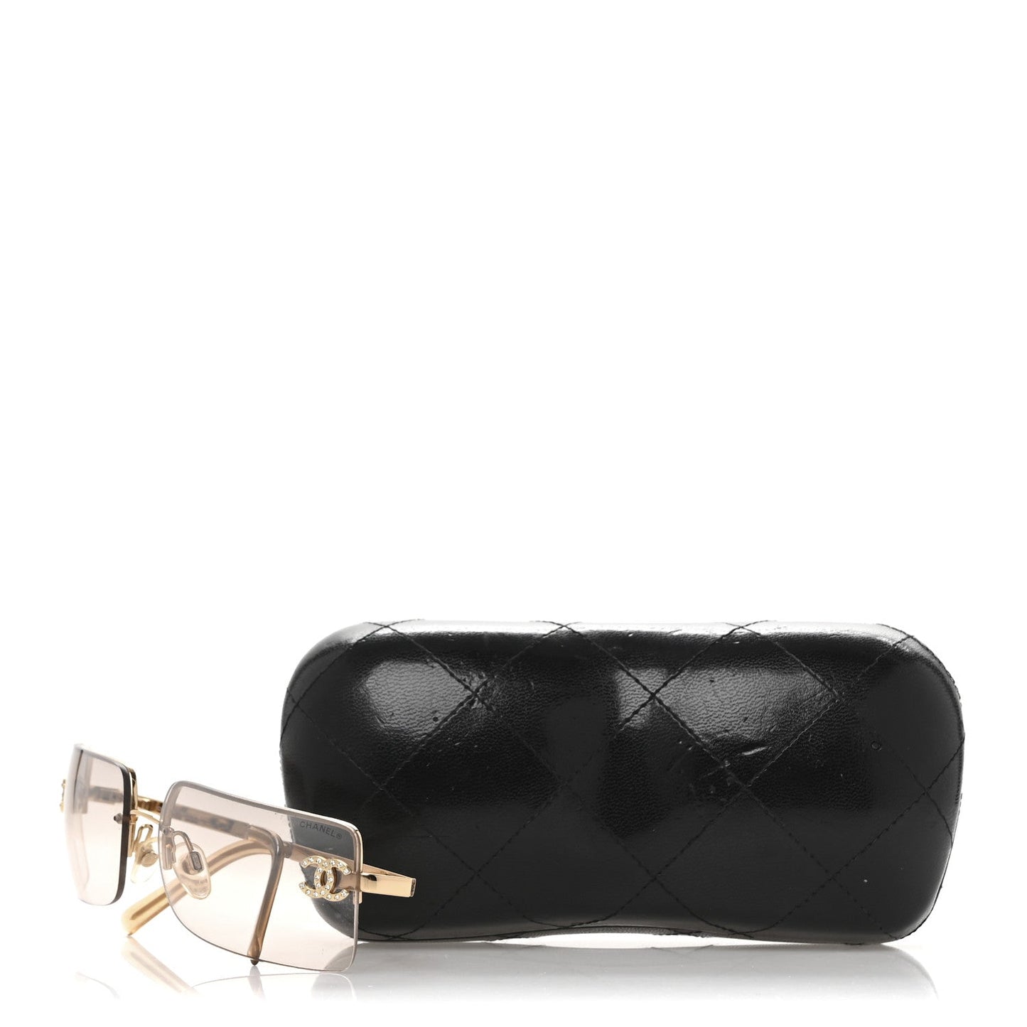 Crystal CC Logo Sunglasses 4104-B Gold