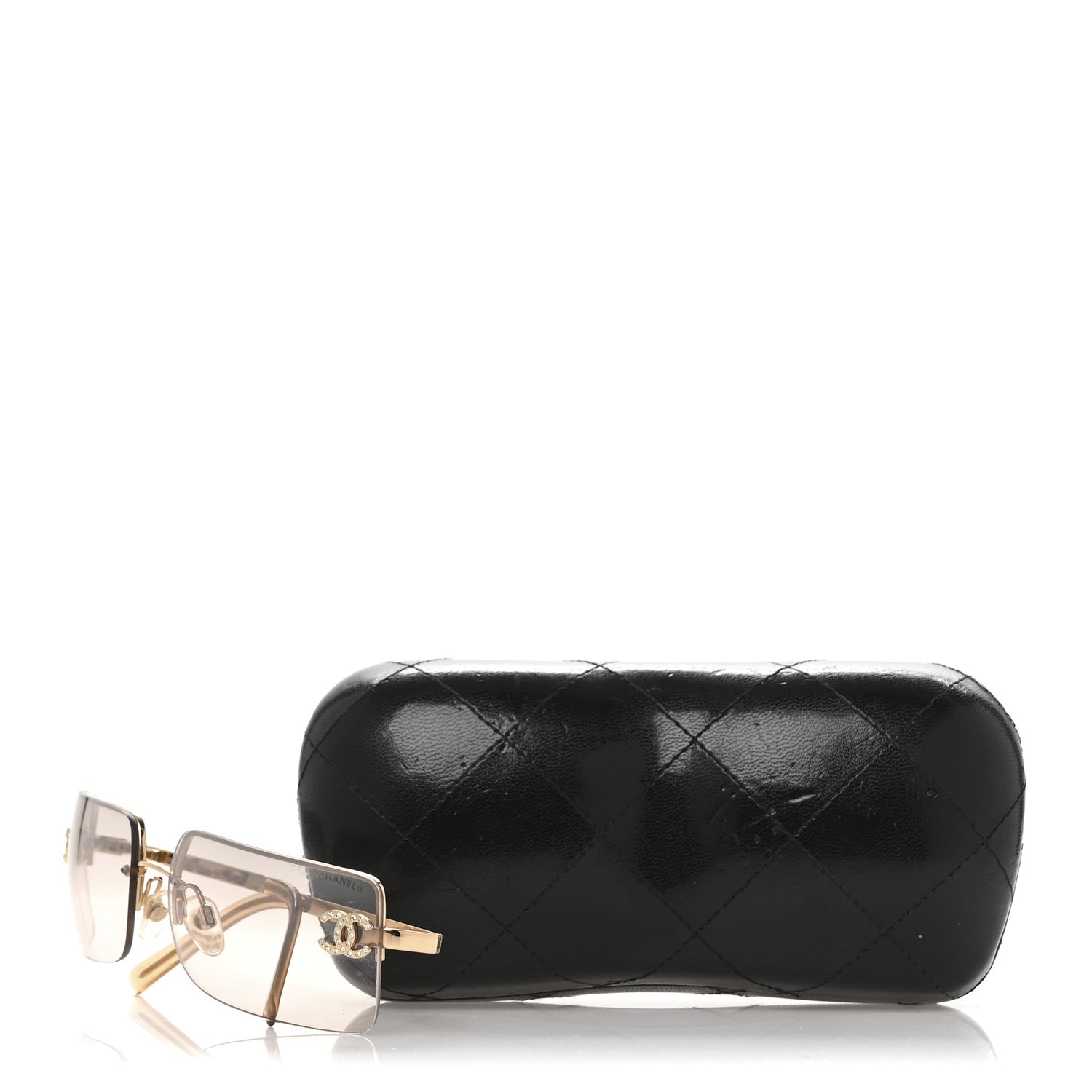 Chanel Crystal CC Logo Sunglasses 4104-B Gold 5 of 5