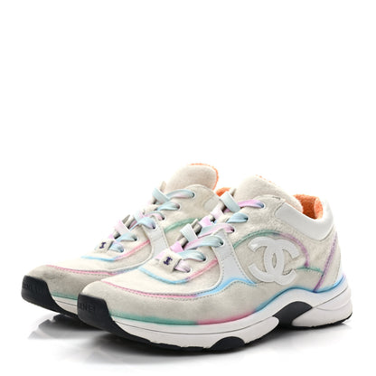 Chanel Wool Suede Calfskin CC Sneakers 38 Multicolor 3 of 9