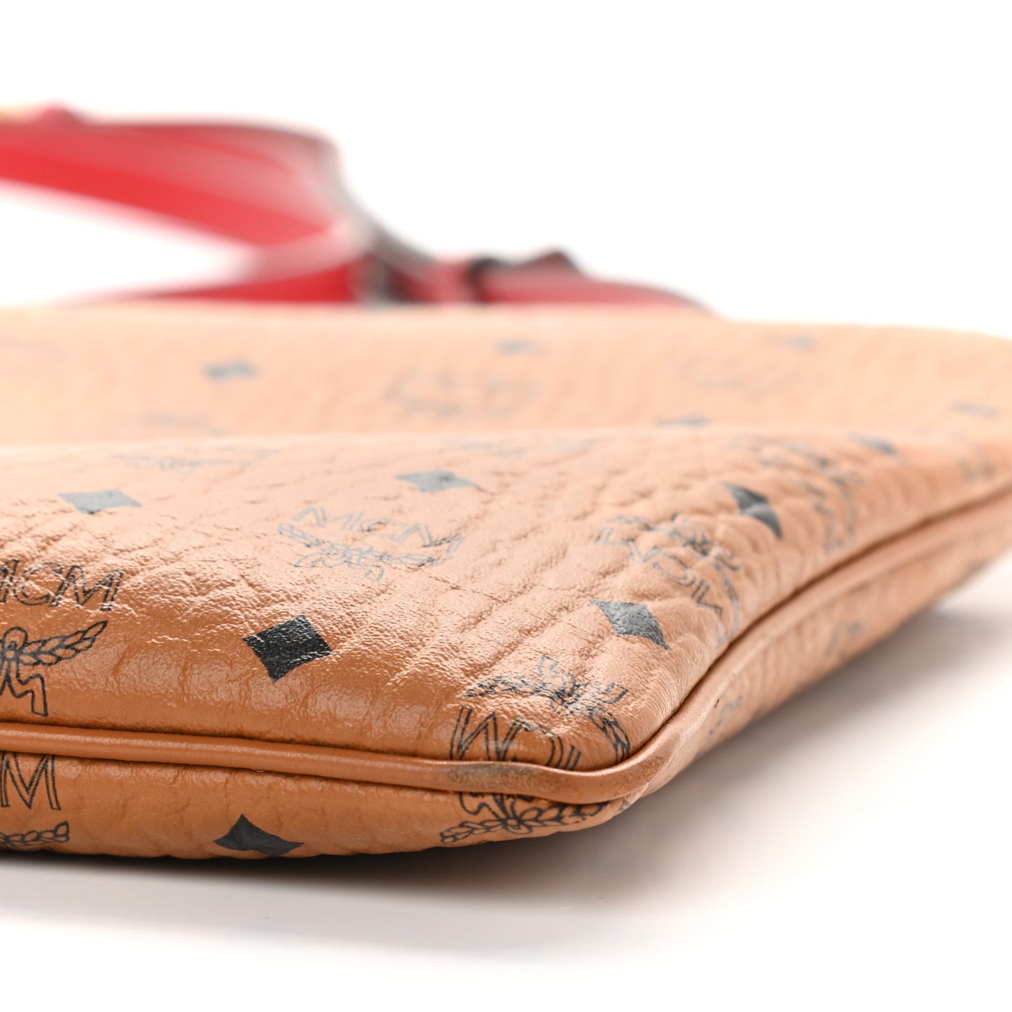 Visetos Medium Crossbody Pouch Cognac Red