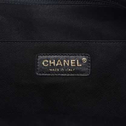 Chanel Crumpled Grained Calfskin Zip and Carry Shopping Tote Black 8 of 9