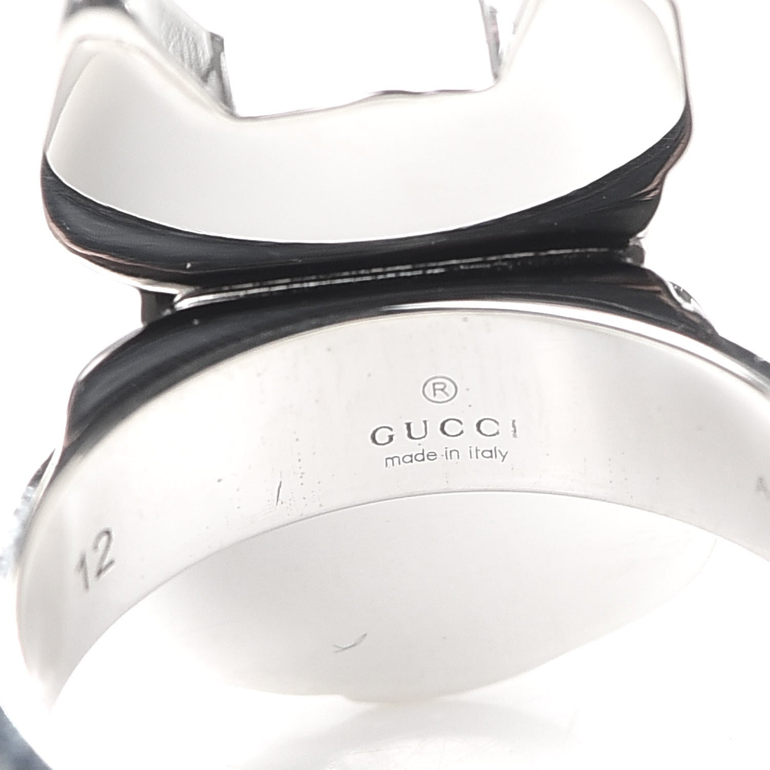 Gucci Sterling Silver Enamel Orso Ring 52 6 4 of 6