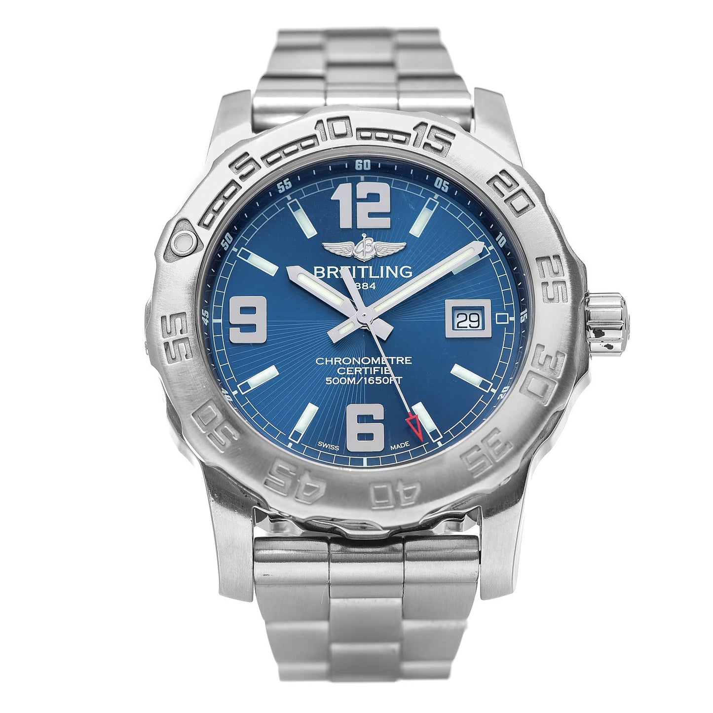 Stainless Steel 44mm Colt Ocean Chronometer Quartz Watch Blue A74387