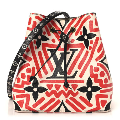 Louis Vuitton Monogram Giant Crafty NeoNoe MM Creme Rouge Black 1 of 8