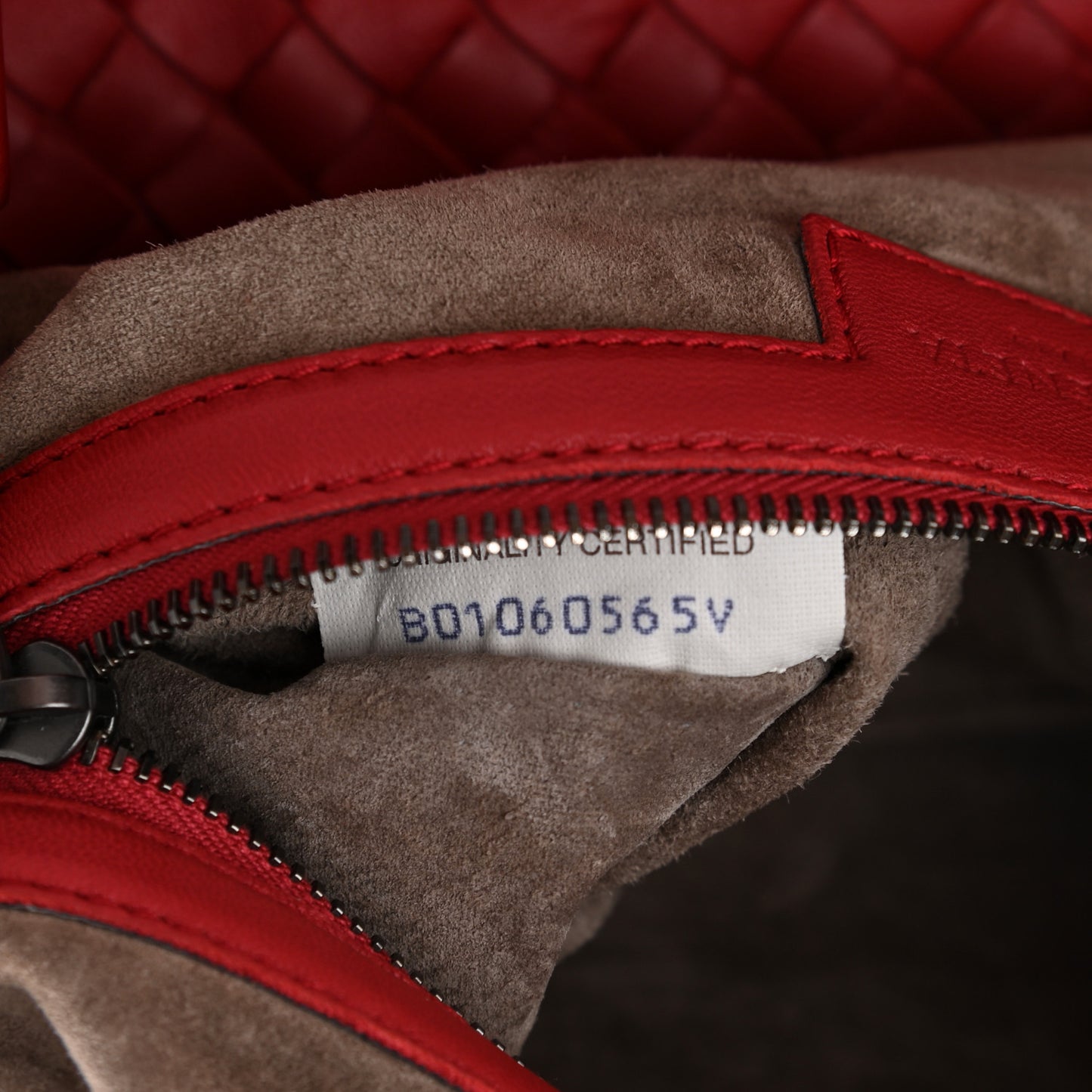 Nappa Intrecciato Montaigne Rings Satchel Red