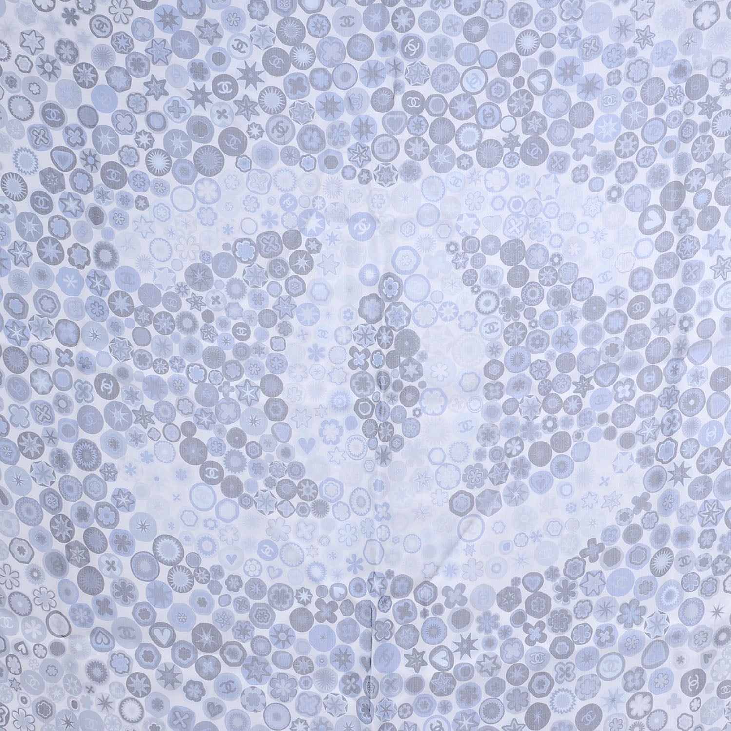 Chanel Silk CC Symbols Scarf Blue 1 of 9