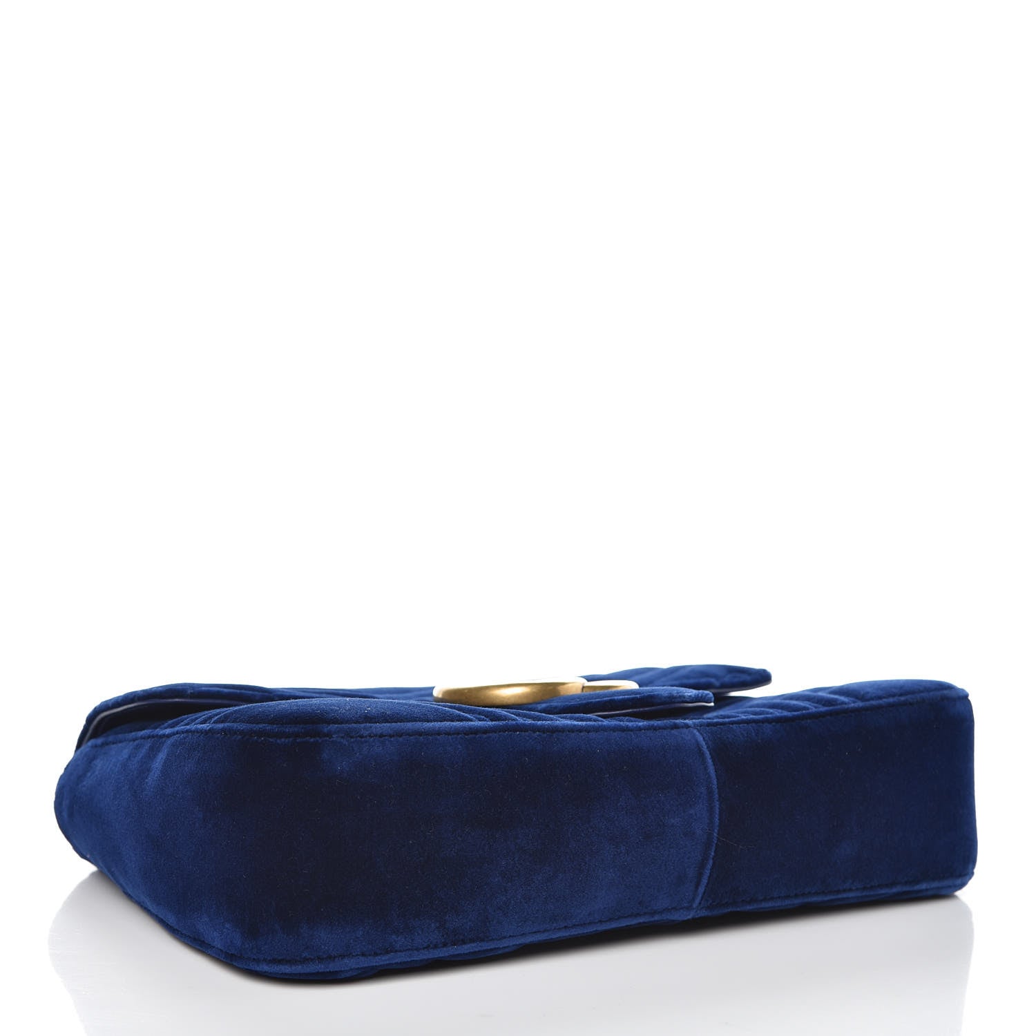 Gucci Velvet Matelasse Medium GG Marmont Shoulder Bag Cobalt Blue 4 of 8