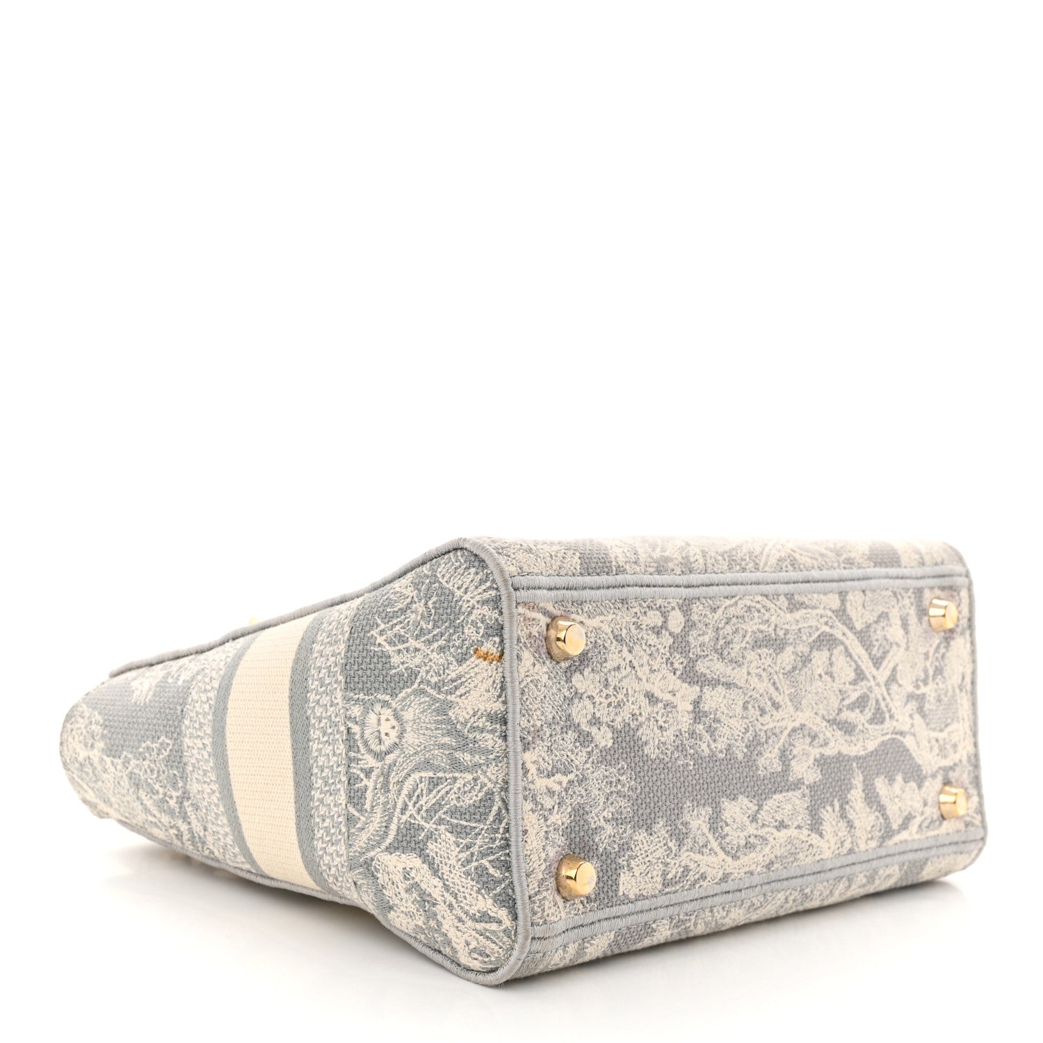 Christian Dior Canvas Toile De Jouy Reverse Embroidered Medium Lady D-Lite Gray 4 of 12