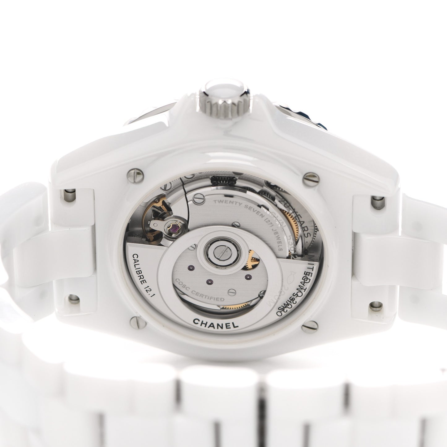 Stainless Steel Ceramic Diamond 38mm J12 Limited Edition Automatic Watch White