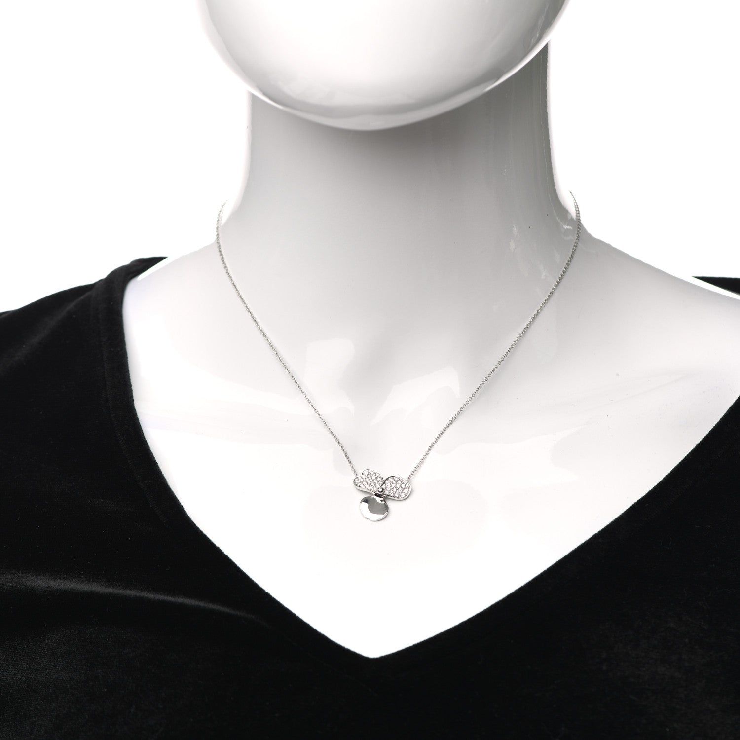 Tiffany Platinum Diamond Paper Flowers Pendant Necklace 2 of 6