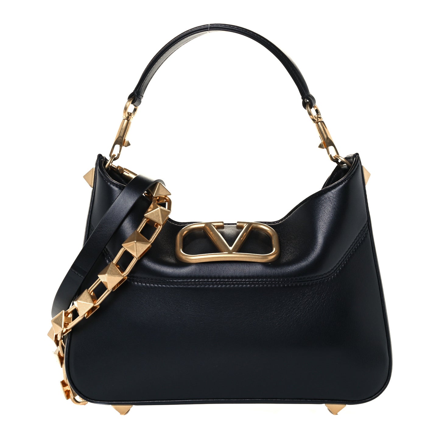 Nappa Stud Sign Hobo Black