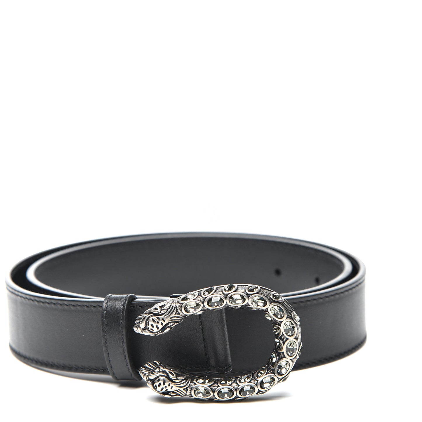 Moon Calfskin Crystal Dionysus 30mm Belt 80 32 Black Black Diamond