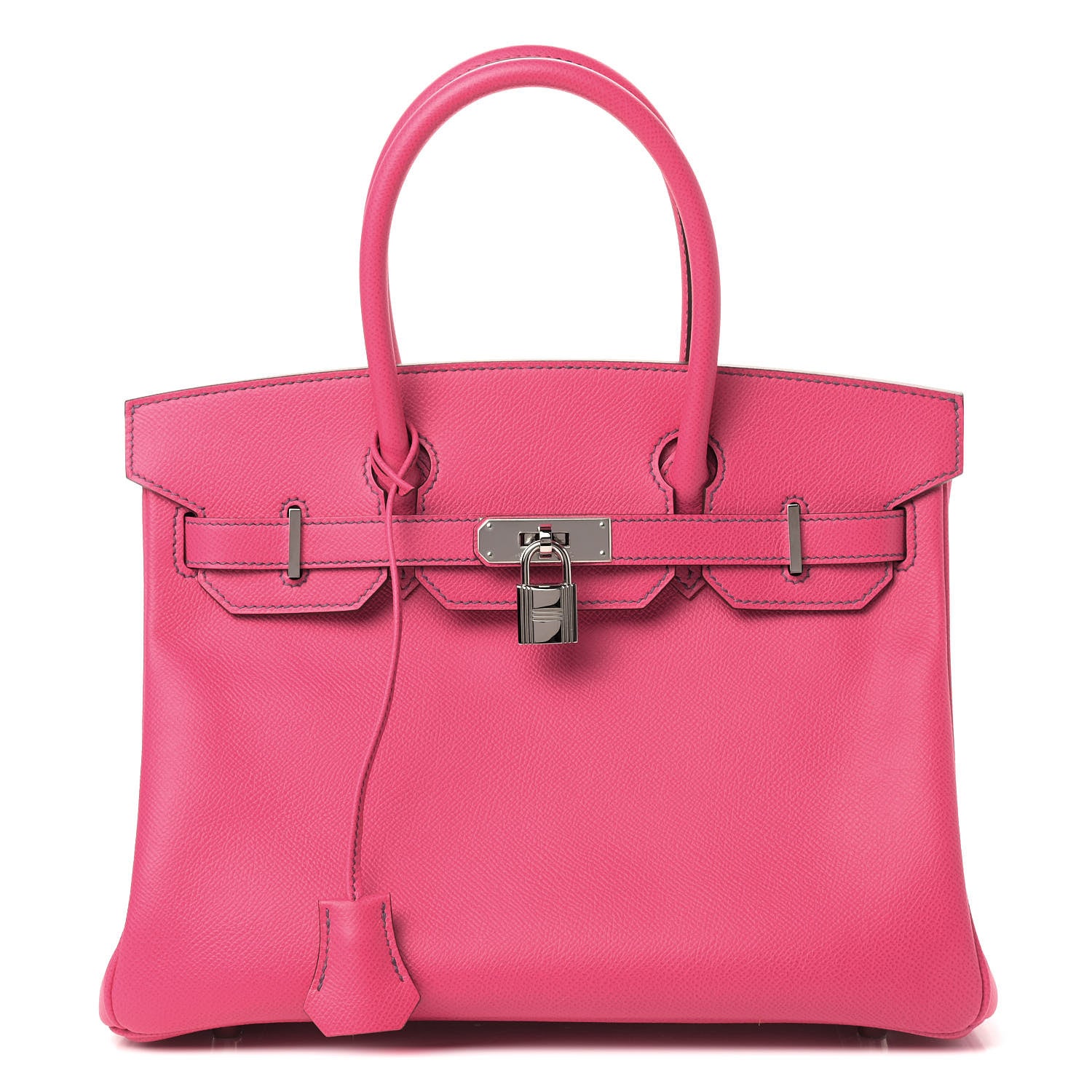 Hermes Epsom Horseshoe Birkin 30 Rose Tyrien Iris 1 of 10