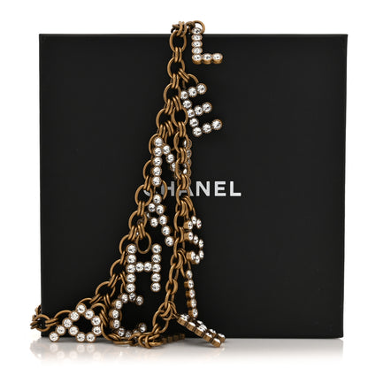 Chanel Crystal City of Lights Letter Chain Necklace Gold 5 of 5