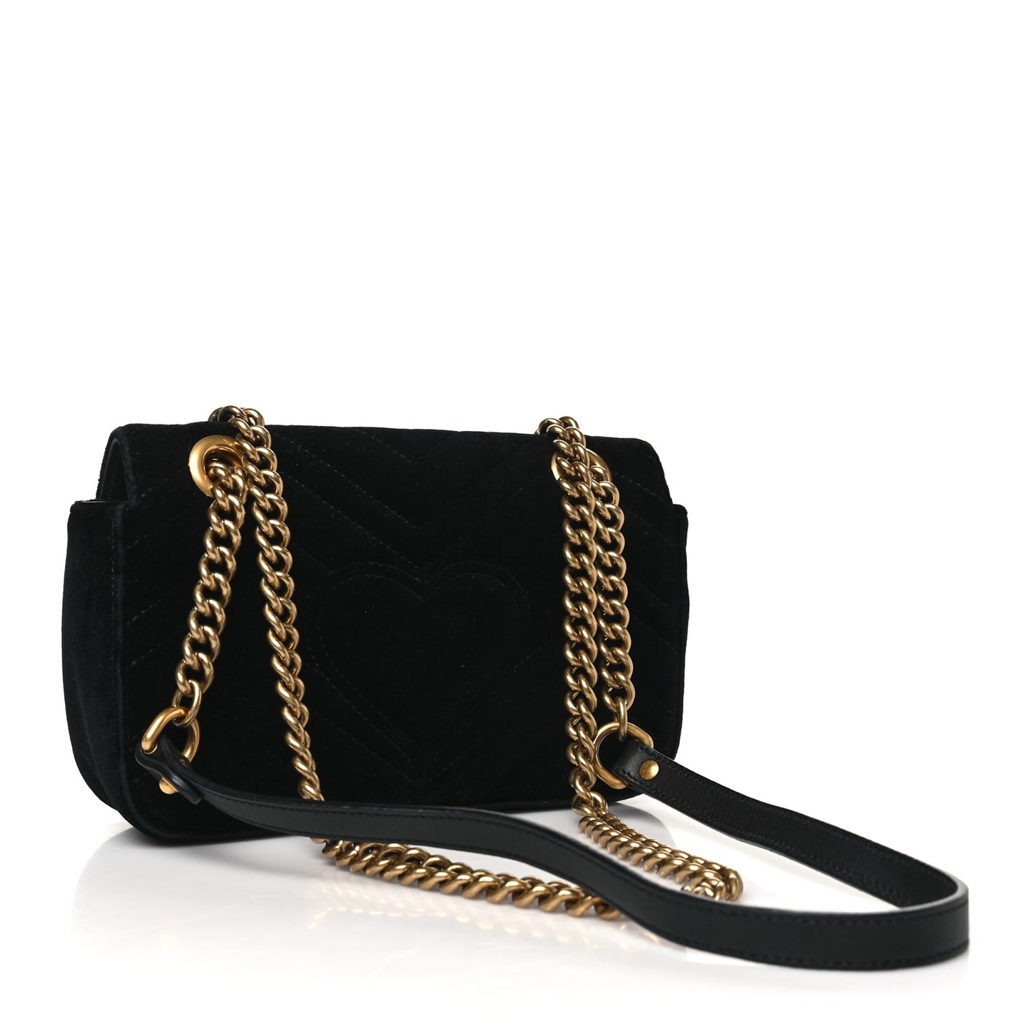 Velvet Matelasse Mini GG Marmont Shoulder Bag Black