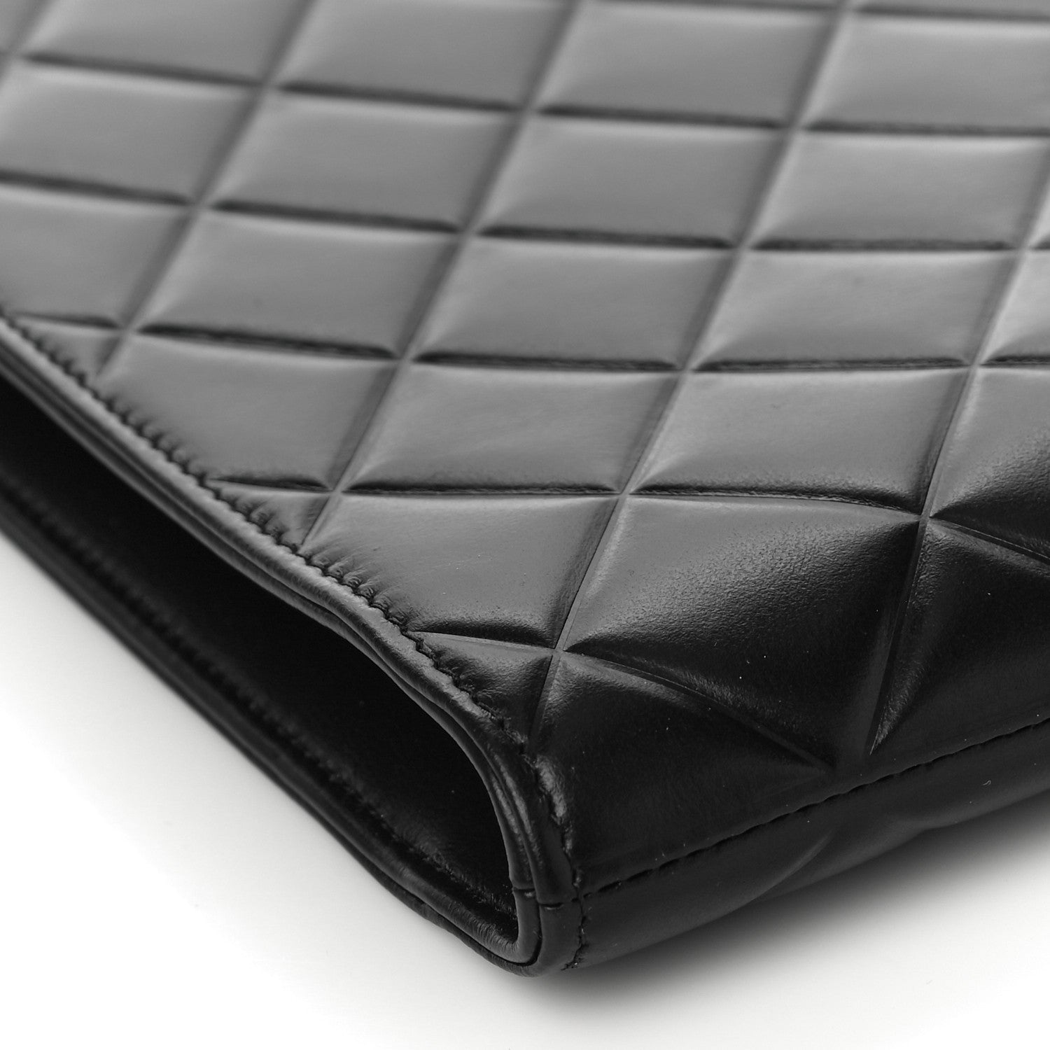 Chanel Calfskin Quilted Diamond Document Portfolio Holder Black 8 of 11