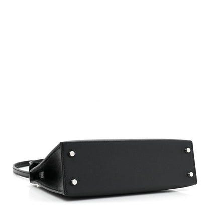 Hermes Madame Calfskin Lizard Mini Kelly Sellier Touch 20 Black 3 of 9