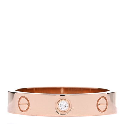 Cartier 18K Pink Gold Diamond 4mm LOVE Wedding Band Ring 54 6.75 1 of 5