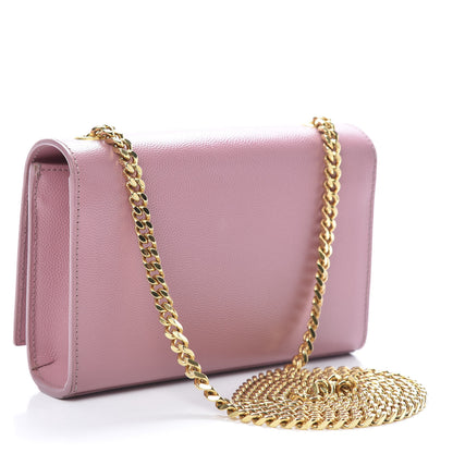 Saint Laurent Grain De Poudre Small Classic Monogram Kate Satchel Old Rose 3 of 14