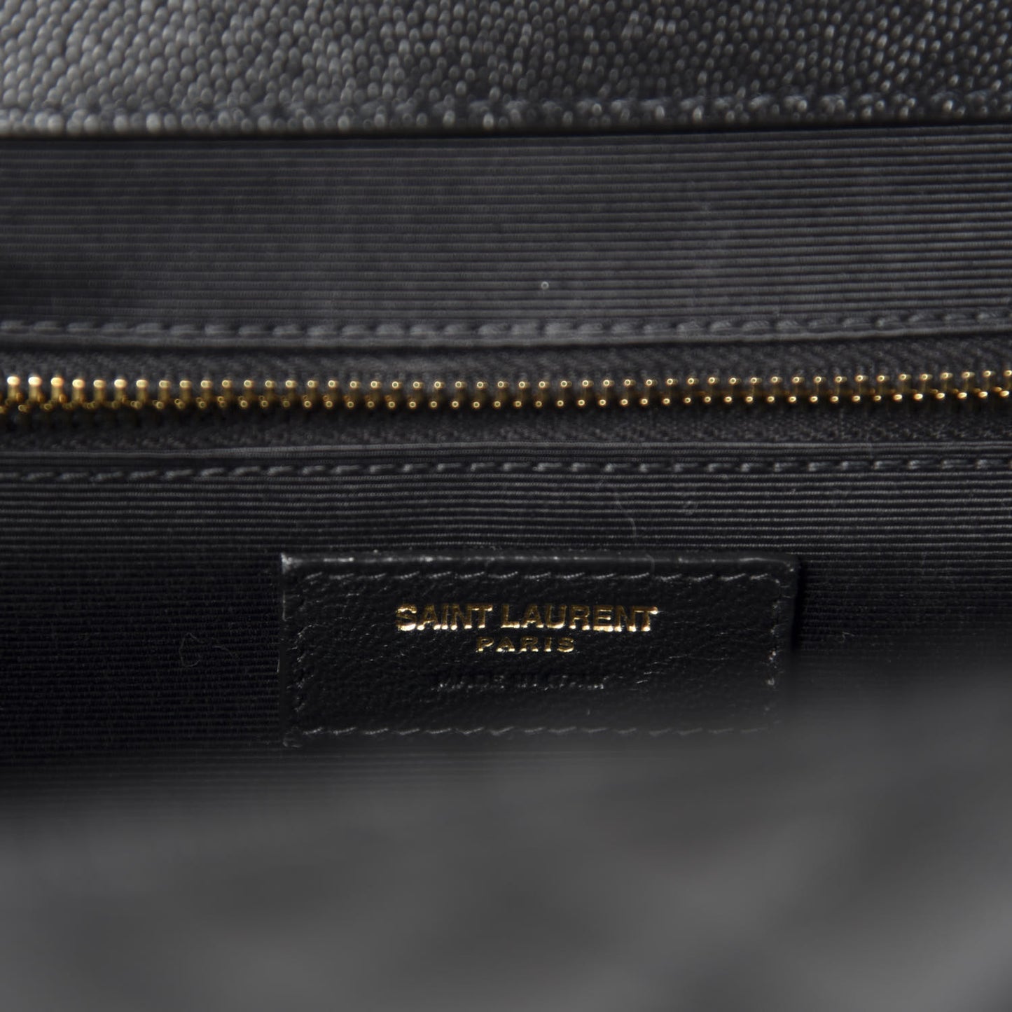 Grain De Poudre Textured Mixed Matelasse Large Triquilt Monogram Satchel Black