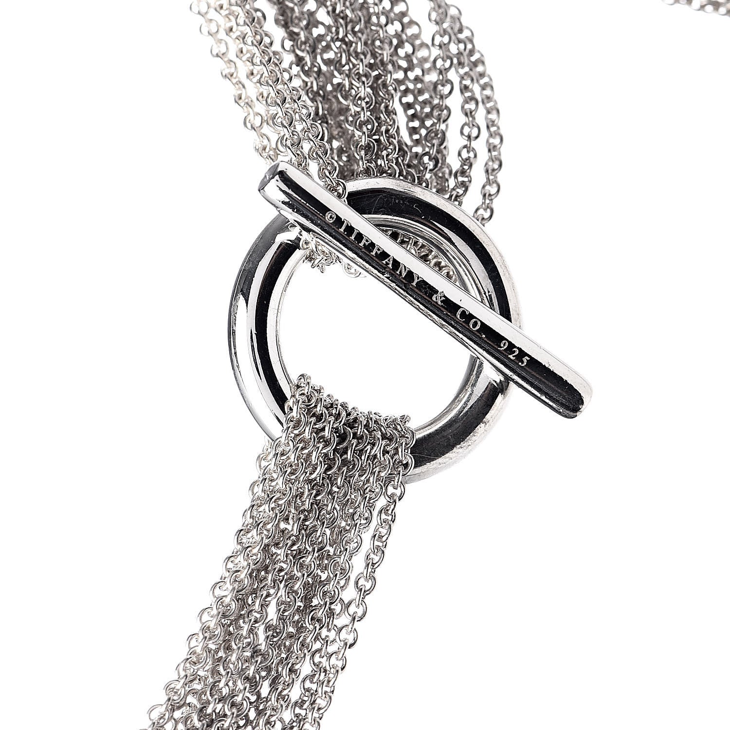 Tiffany Sterling Silver Heart Multi Chain Toggle Necklace 5 of 5