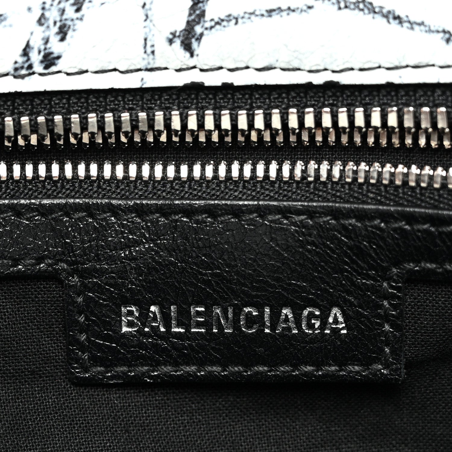 Balenciaga Agneau Arena Graffiti Neo Cagole Handbag XS Black White 7 of 11