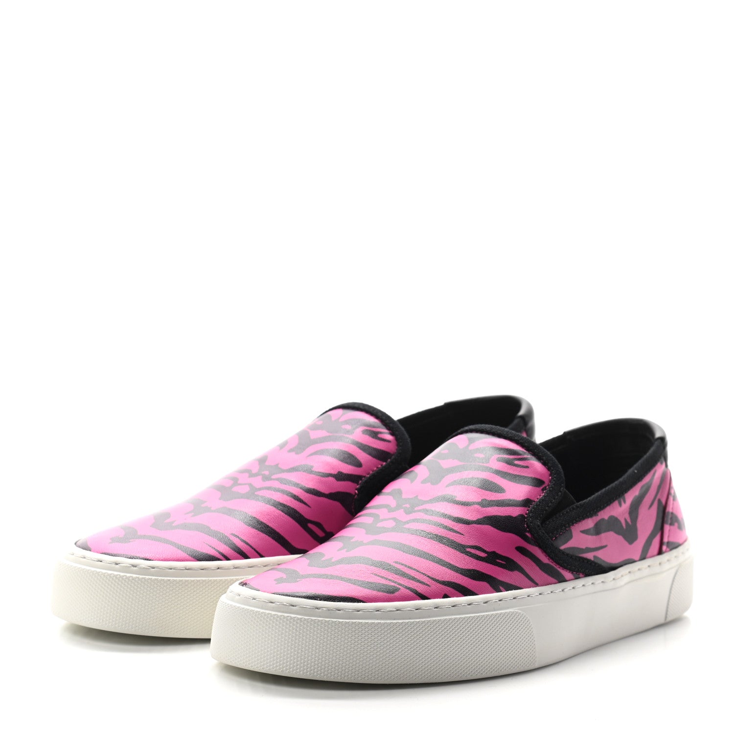 Saint Laurent Nappa Zebra Womens Venice Slip On Sneakers 39 Fuchsia Black 3 of 10