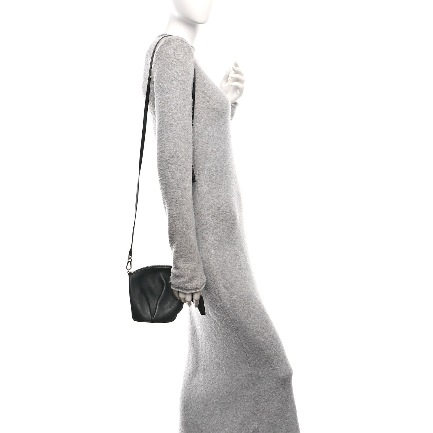 Calfskin Mini Elephant Crossbody Bag Black
