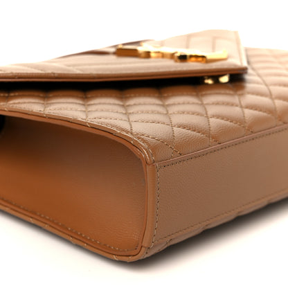 Saint Laurent Grain De Poudre Textured Mixed Matelasse Triquilt Medium Monogram Satchel Dark Natural 10 of 12