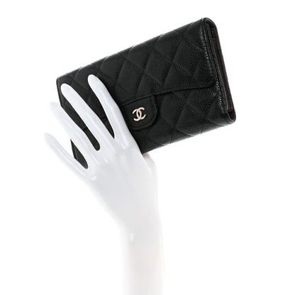 Chanel Caviar Quilted Large Flap Wallet Black 2 of 8