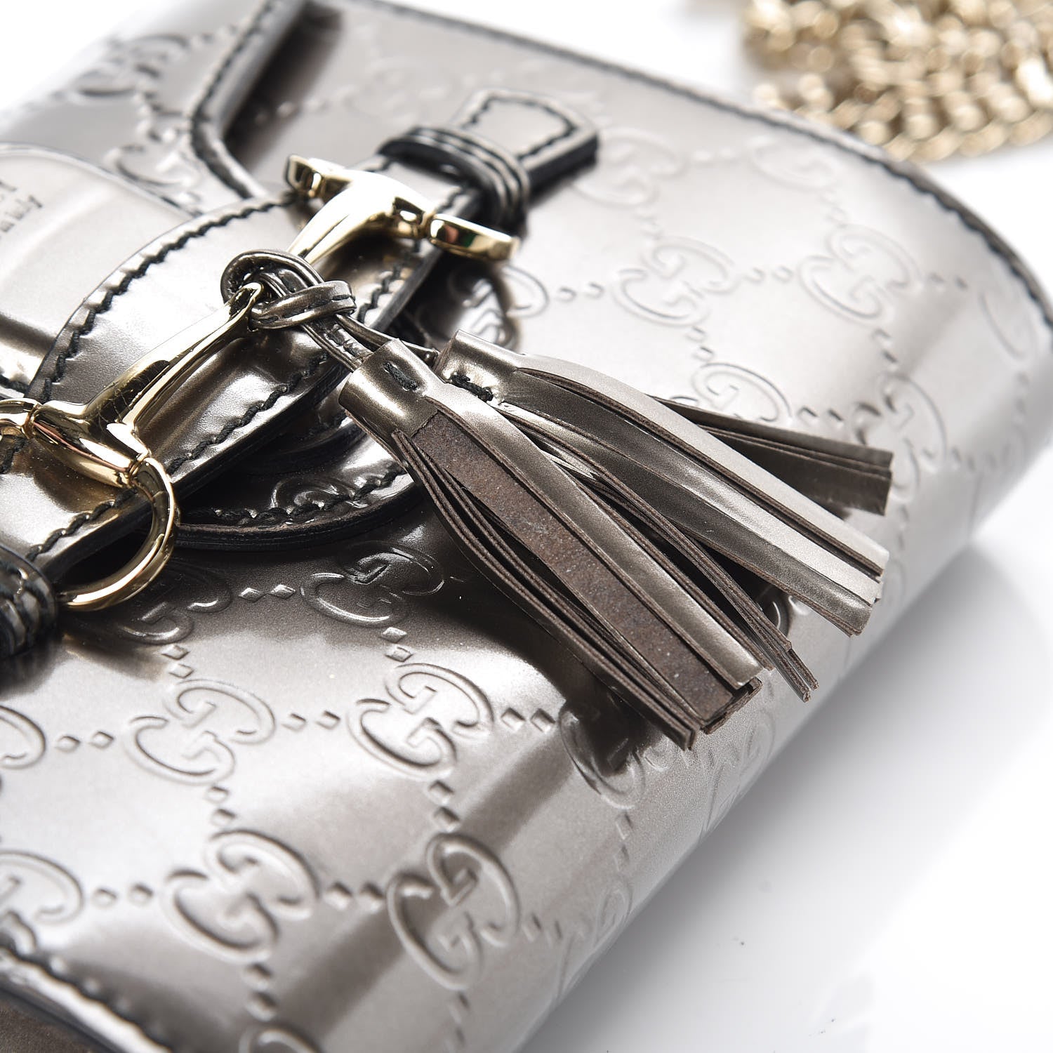 Gucci Shine Guccissima Mini Emily Chain Shoulder Bag Sasso 13 of 15