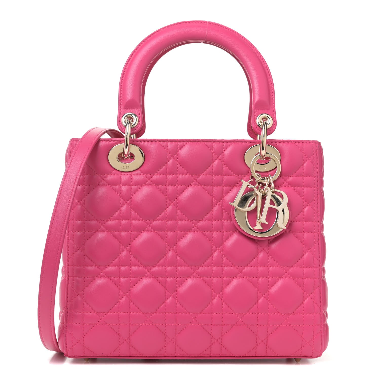 Christian Dior Lambskin Cannage Medium Lady Dior Fuchsia 1 of 8