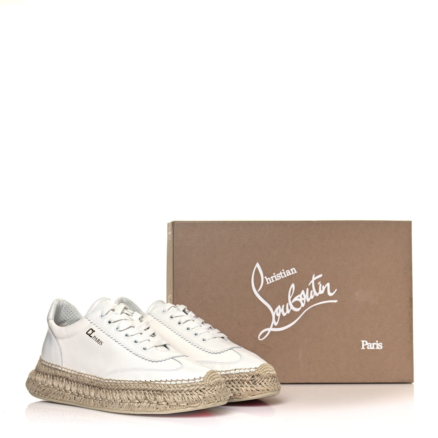 Christian Louboutin Toile Calfskin Espasneak Flat Sneaker 41 Ivory 10 of 10