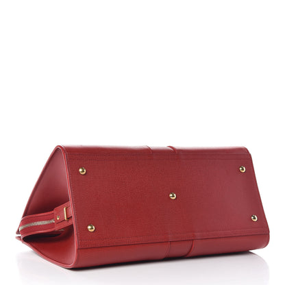 Saint Laurent Textured Calfskin Medium Cabas ChYc Red 4 of 10