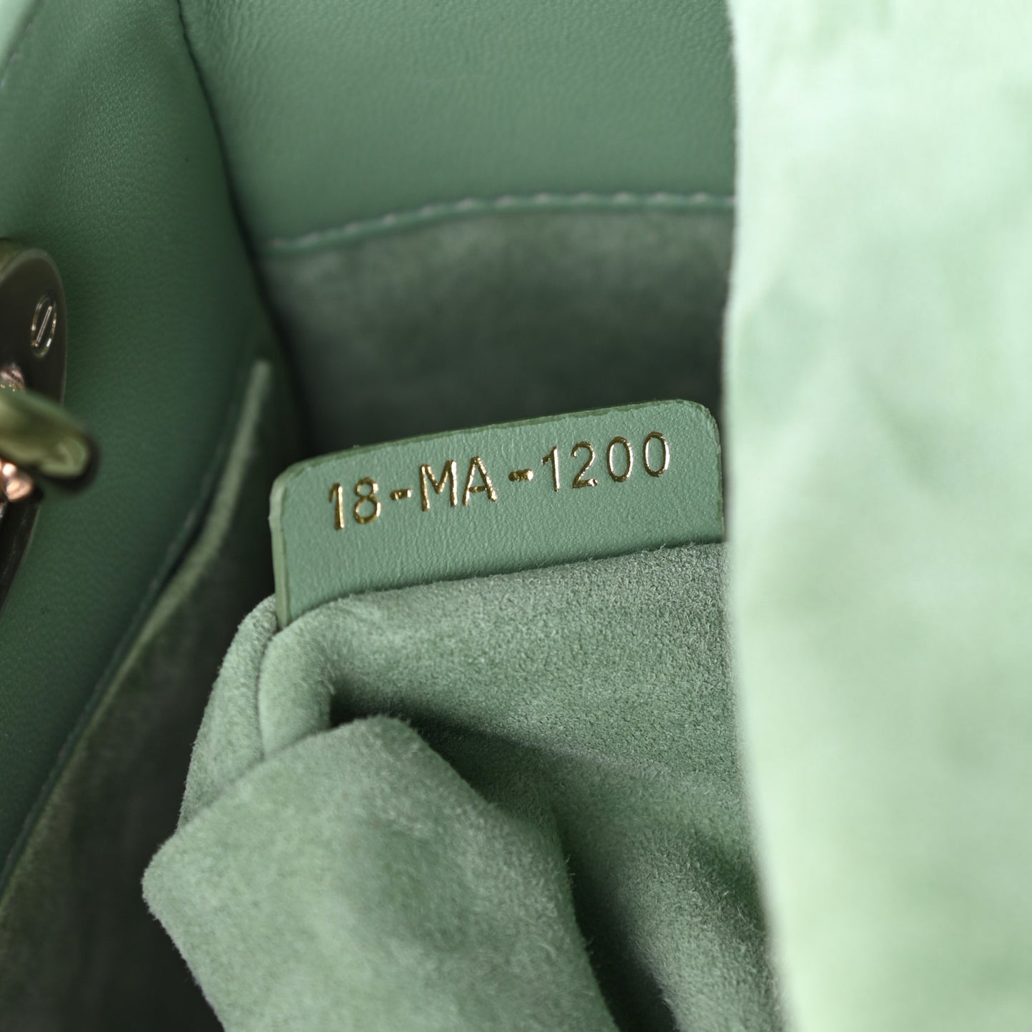 Lambskin Cannage Small My ABCDior Lady Dior Green