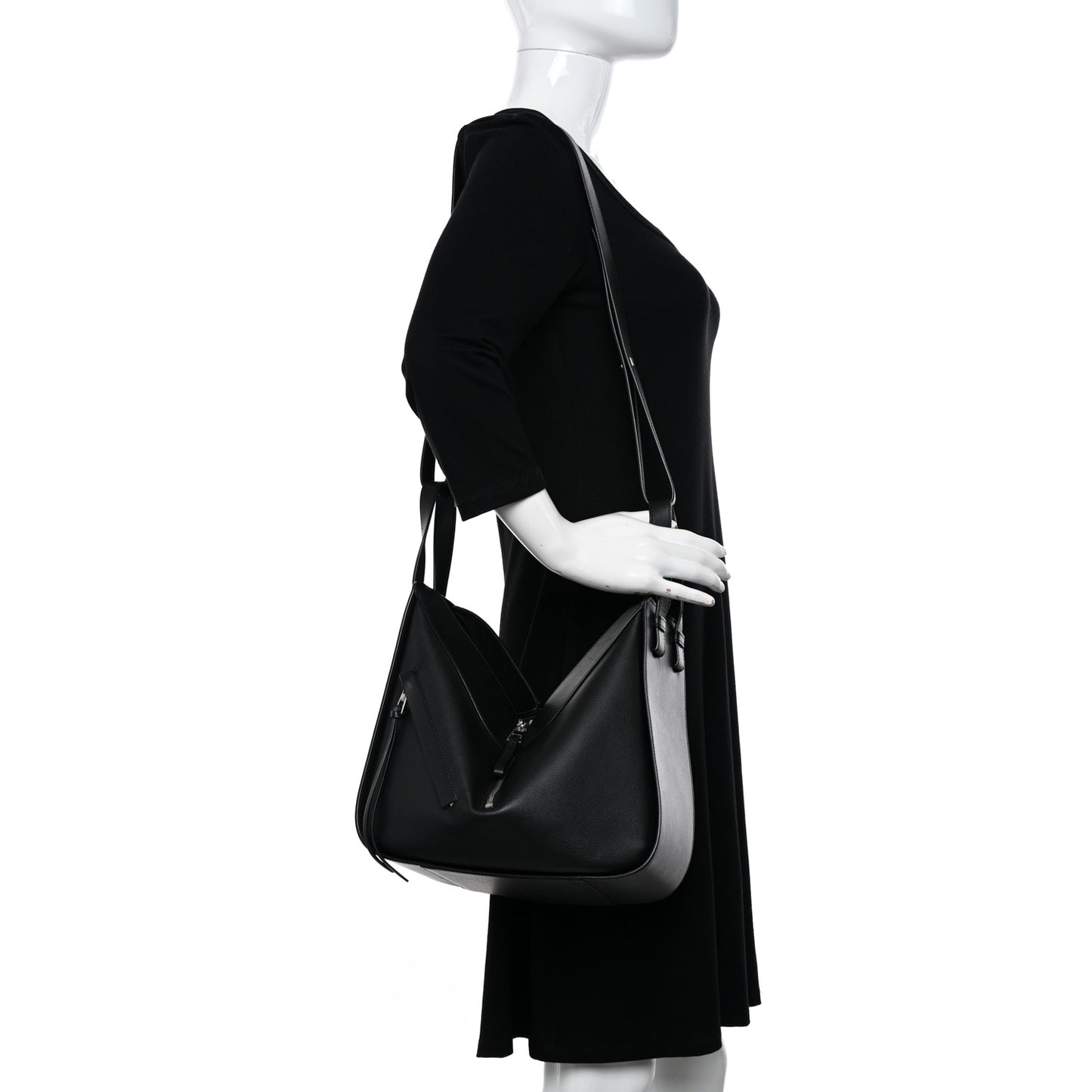 Calfskin Small Hammock Shoulder Bag Black