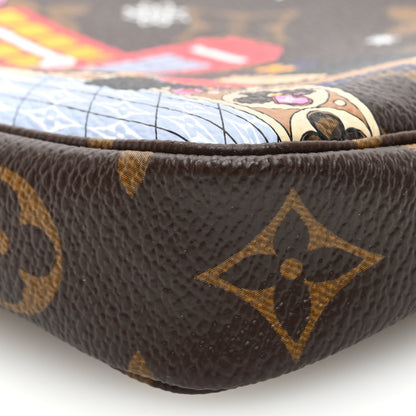 Louis Vuitton Monogram 2021 Christmas Animation London Mini Pochette Accessories Red 9 of 10