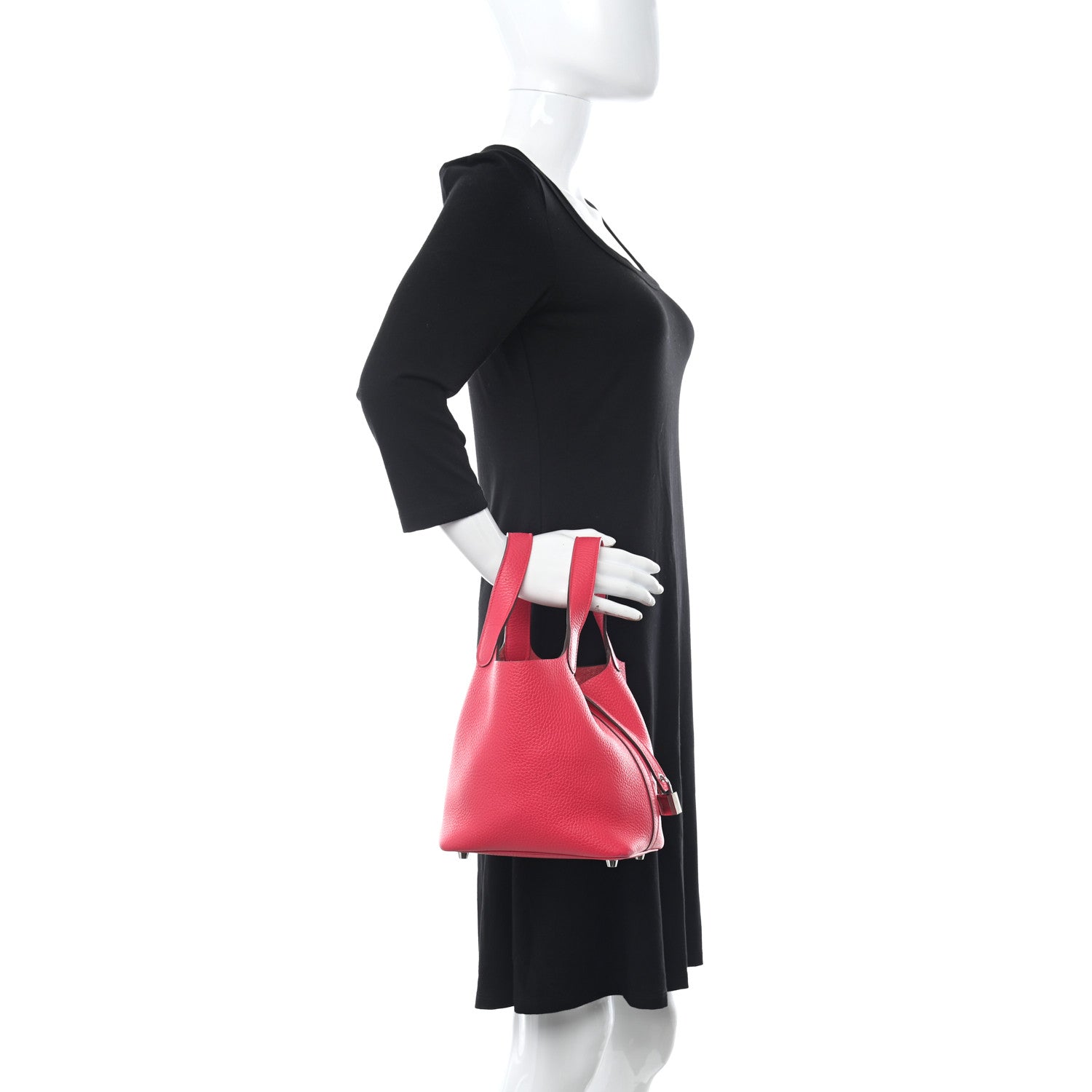 Hermes Taurillon Clemence Picotin Lock 18 PM Rose Extreme 3 of 15