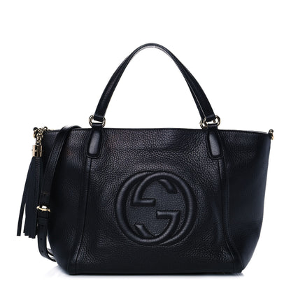 Gucci Pebbled Calfskin Small Soho Top Handle Bag Black 1 of 13