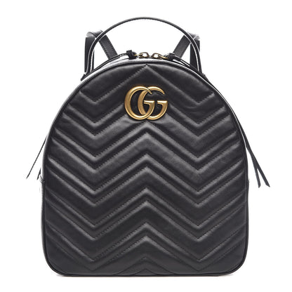 Gucci Calfskin Matelasse GG Marmont Backpack Black 1 of 7