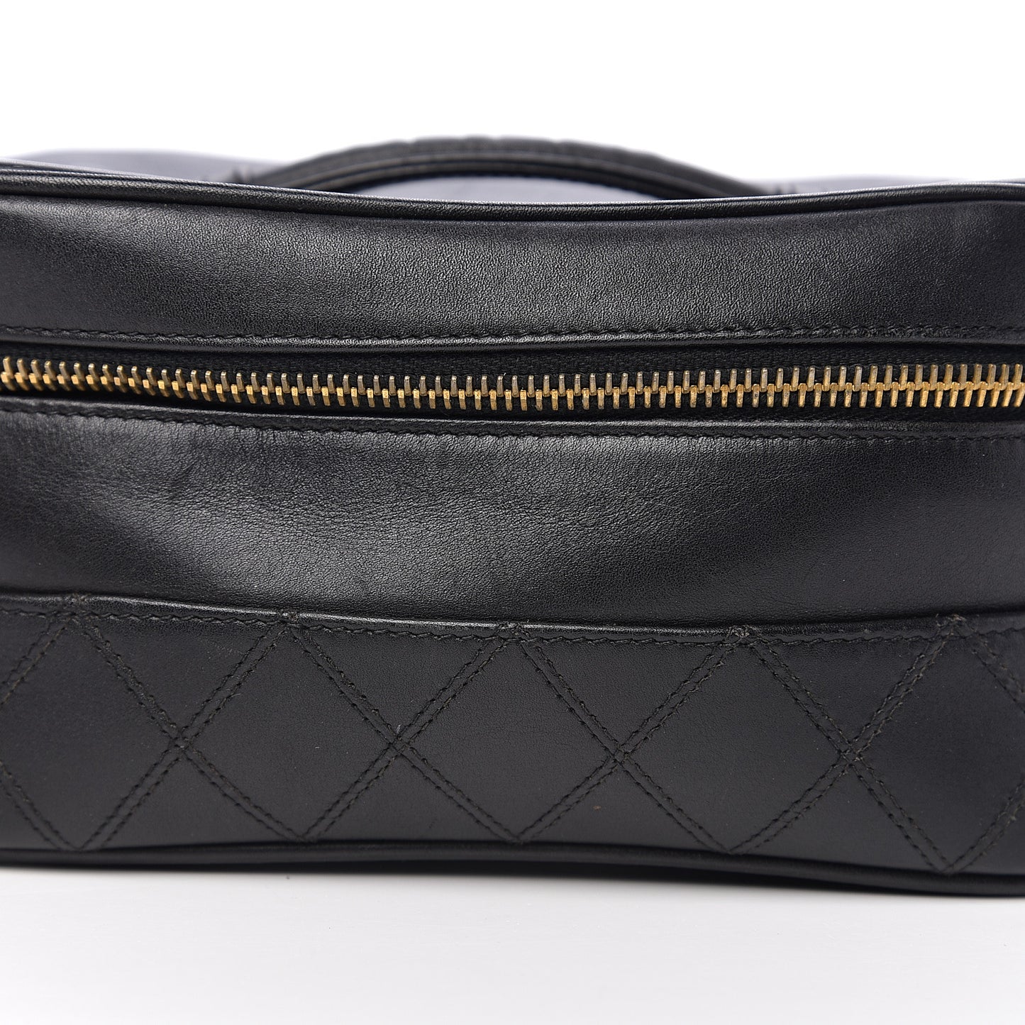 Lambskin Vanity Cosmetic Case Black