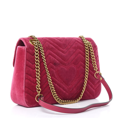 Gucci Velvet Matelasse Blind for Love Embroidered Medium GG Marmont Shoulder Bag Light Raspberry Rose Multicolor 3 of 20